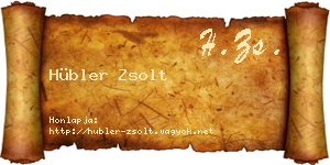 Hübler Zsolt névjegykártya